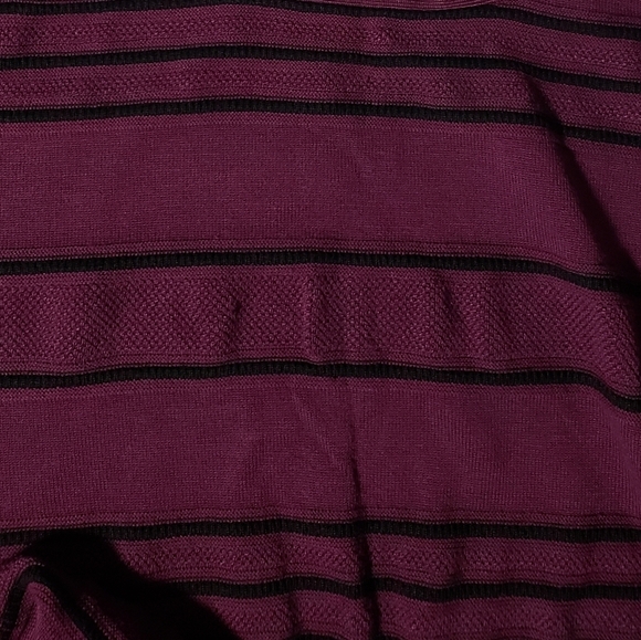 Lane Bryant Purple Black Striped Sweater 3/4 Sleeves Size 26 / 28 - Picture 5 of 6